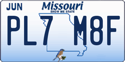 MO license plate PL7M8F
