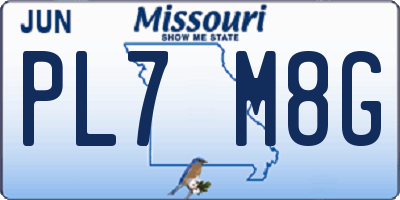 MO license plate PL7M8G