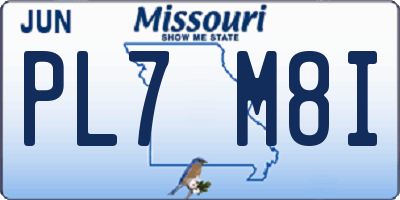 MO license plate PL7M8I