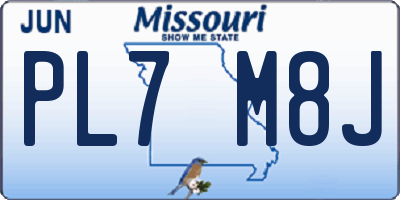 MO license plate PL7M8J