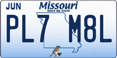MO license plate PL7M8L