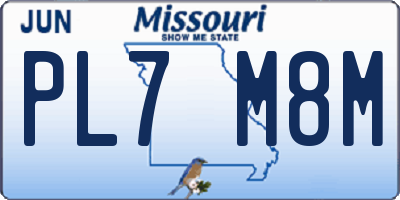 MO license plate PL7M8M