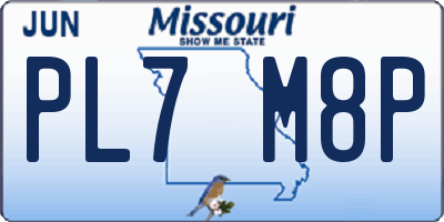 MO license plate PL7M8P