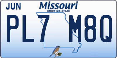 MO license plate PL7M8Q