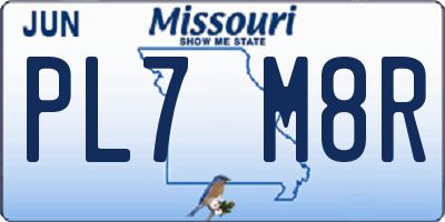 MO license plate PL7M8R