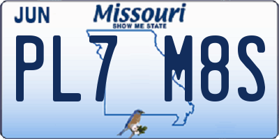 MO license plate PL7M8S