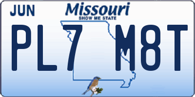 MO license plate PL7M8T