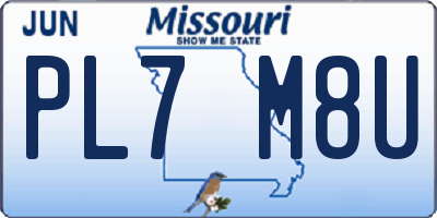 MO license plate PL7M8U
