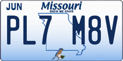 MO license plate PL7M8V