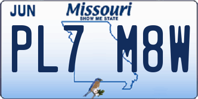 MO license plate PL7M8W