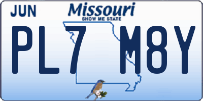 MO license plate PL7M8Y
