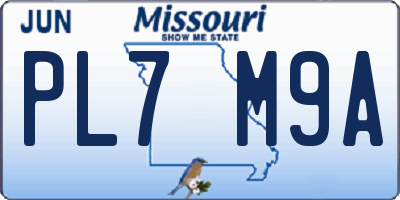 MO license plate PL7M9A