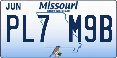 MO license plate PL7M9B