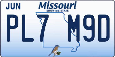MO license plate PL7M9D