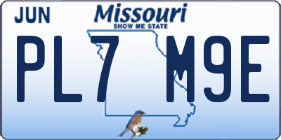 MO license plate PL7M9E