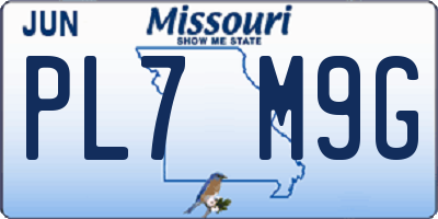 MO license plate PL7M9G