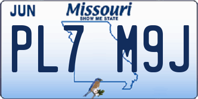 MO license plate PL7M9J
