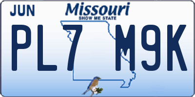 MO license plate PL7M9K