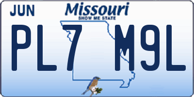 MO license plate PL7M9L