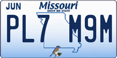 MO license plate PL7M9M