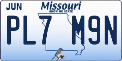 MO license plate PL7M9N