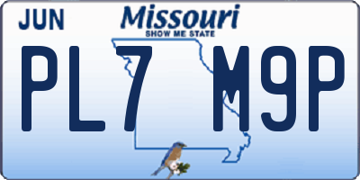 MO license plate PL7M9P