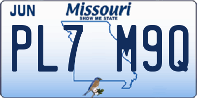 MO license plate PL7M9Q