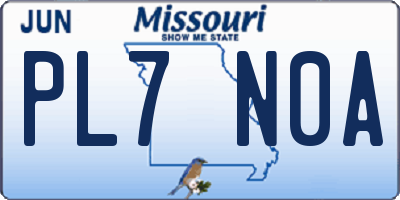 MO license plate PL7N0A