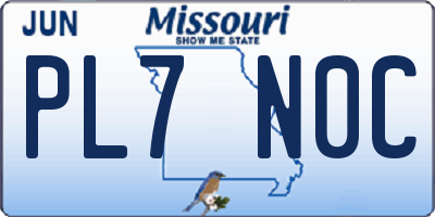 MO license plate PL7N0C