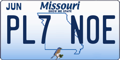 MO license plate PL7N0E