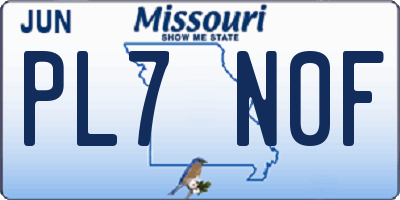 MO license plate PL7N0F