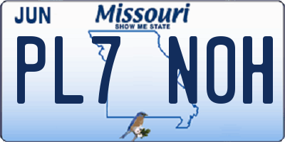 MO license plate PL7N0H