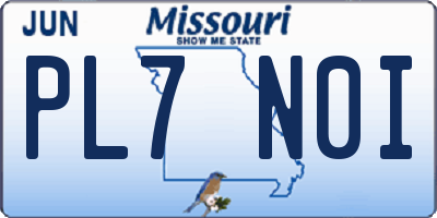 MO license plate PL7N0I
