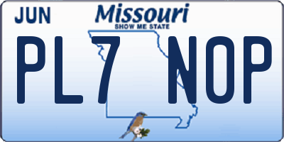 MO license plate PL7N0P
