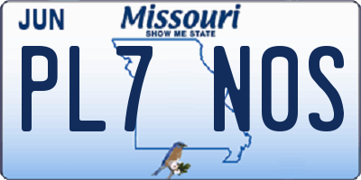 MO license plate PL7N0S