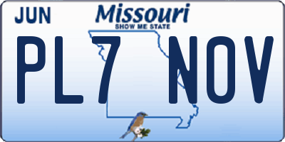 MO license plate PL7N0V