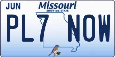 MO license plate PL7N0W