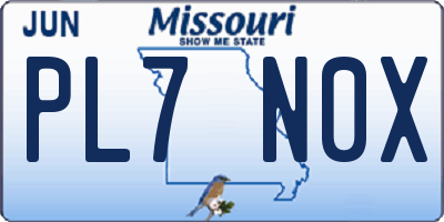 MO license plate PL7N0X