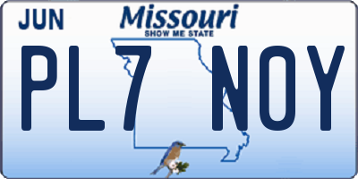 MO license plate PL7N0Y