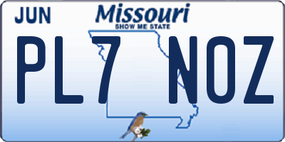 MO license plate PL7N0Z