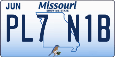 MO license plate PL7N1B
