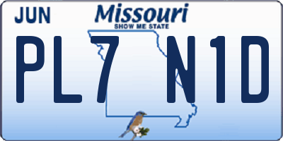 MO license plate PL7N1D