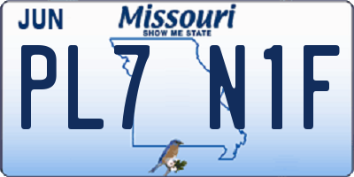 MO license plate PL7N1F