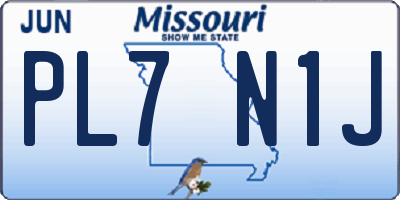 MO license plate PL7N1J