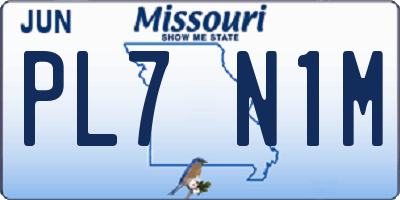 MO license plate PL7N1M