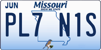 MO license plate PL7N1S