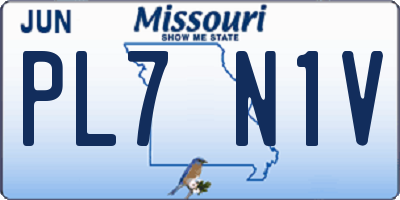 MO license plate PL7N1V