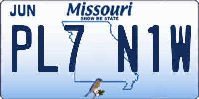 MO license plate PL7N1W