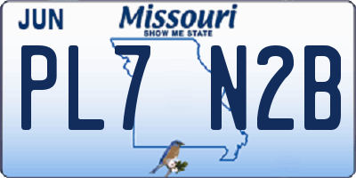 MO license plate PL7N2B