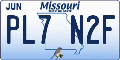 MO license plate PL7N2F